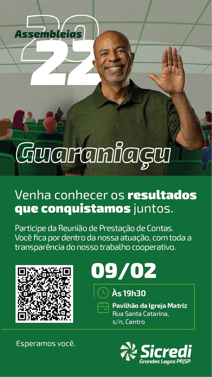 Guaraniaçu – Acontece hoje a assembleia de prestação de contas do Sicredi
